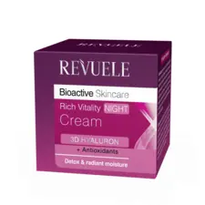 Noćna krema za revitalizaciju kože lica REVUELE Bioactive 3D Hyaluron