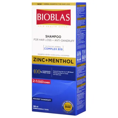 Šampon za prevenciju peruti i opadanja kose - cink i mentol 360 ml